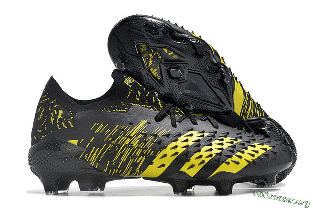 Adidas Predator Freak.1 Low FG Football Boots - Black/Yellow 2