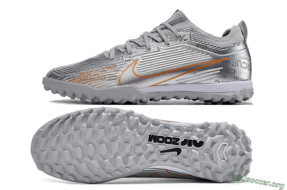 Nike Air Zoom Mercurial Vapor 15 Pro TF Football Shoes - Silver/Gold/Black 1