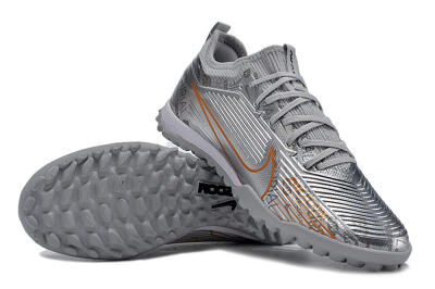 Nike Air Zoom Mercurial Vapor 15 Pro TF Football Shoes - Silver/Gold/Black