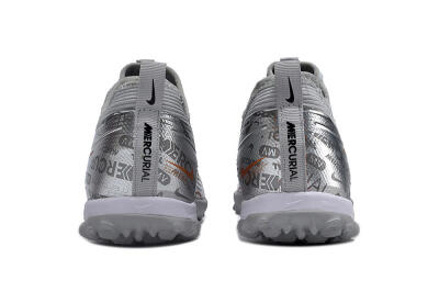 Nike Air Zoom Mercurial Vapor 15 Pro TF Football Shoes - Silver/Gold/Black