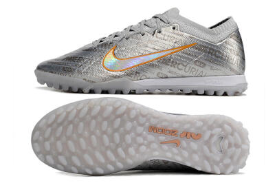 Nike Air Zoom Mercurial Vapor 15 Elite TF Football Shoes - Silver/Gold