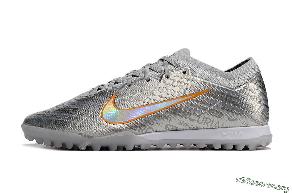 Nike Air Zoom Mercurial Vapor 15 Elite TF Football Shoes - Silver/Gold 3