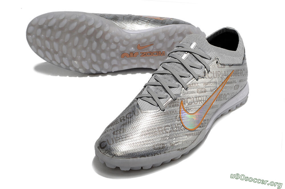 Nike Air Zoom Mercurial Vapor 15 Elite TF Football Shoes - Silver/Gold 0