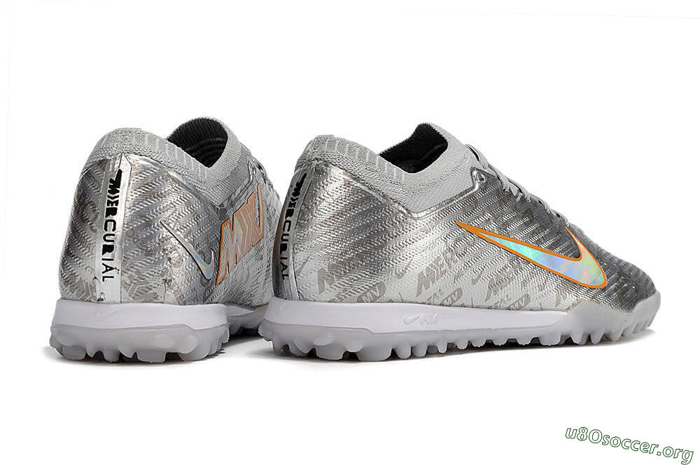 Nike Air Zoom Mercurial Vapor 15 Elite TF Football Shoes - Silver/Gold 6