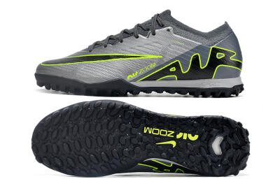 Nike Air Zoom Mercurial Vapor 15 Elite TF Football Shoes - Silver/Grey/Black/Green