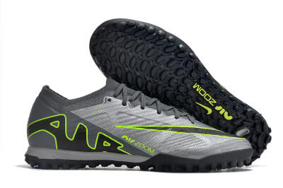 Nike Air Zoom Mercurial Vapor 15 Elite TF Football Shoes - Silver/Grey/Black/Green