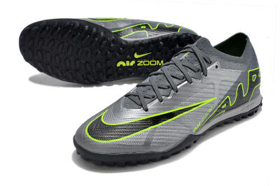 Nike Air Zoom Mercurial Vapor 15 Elite TF Football Shoes - Silver/Grey/Black/Green