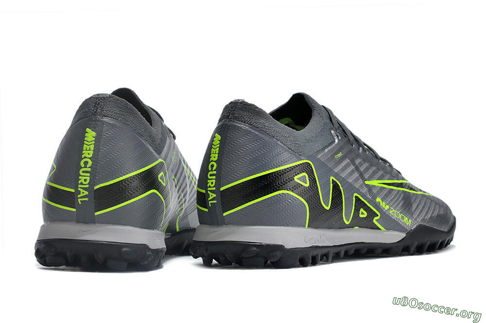 Nike Air Zoom Mercurial Vapor 15 Elite TF Football Shoes - Silver/Grey/Black/Green 6