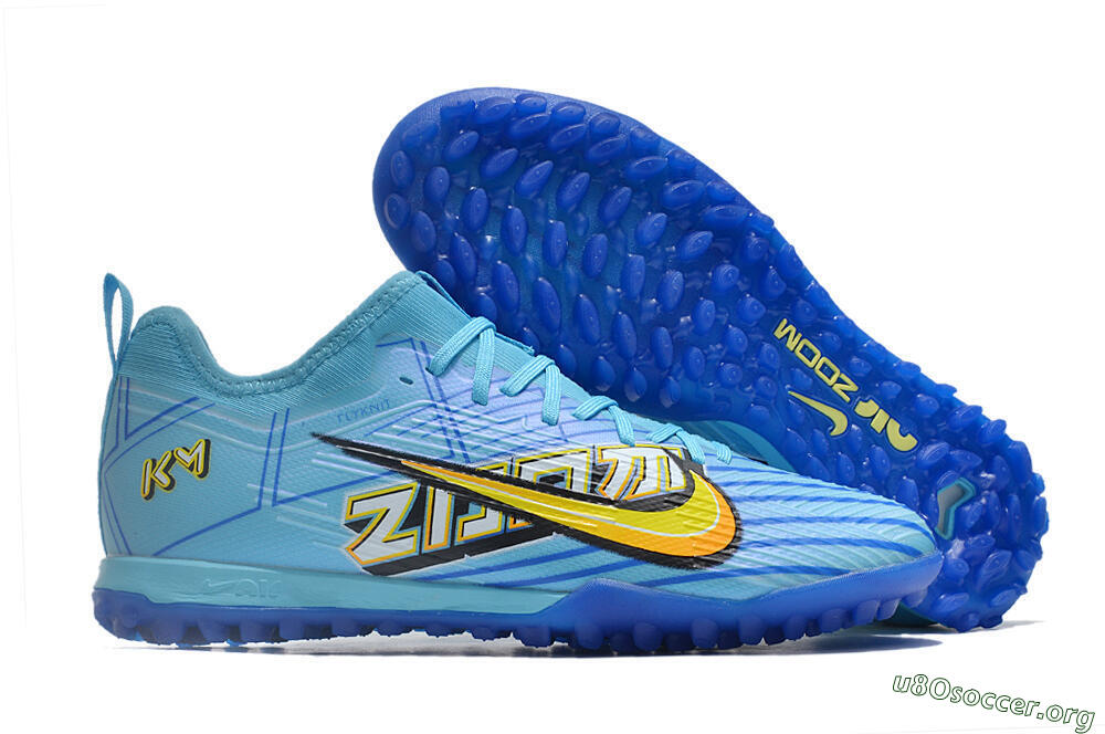 Nike Air Zoom Mercurial Vapor 15 Pro TF Football Shoes - Blue/Yellow/Orange/White 2
