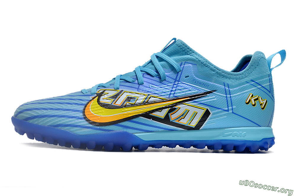 Nike Air Zoom Mercurial Vapor 15 Pro TF Football Shoes - Blue/Yellow/Orange/White 3