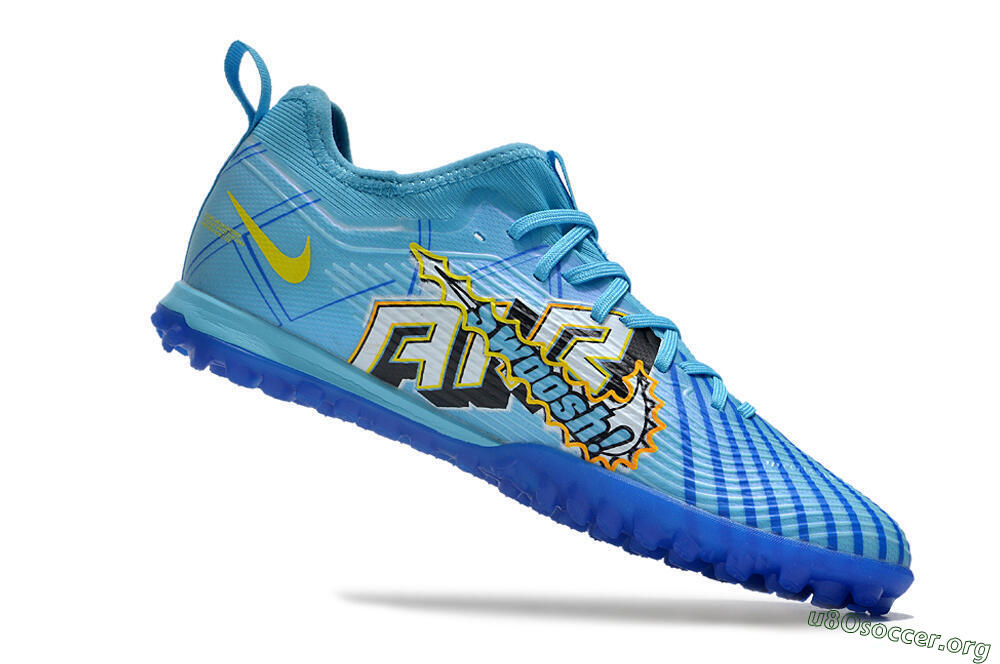 Nike Air Zoom Mercurial Vapor 15 Pro TF Football Shoes - Blue/Yellow/Orange/White 4