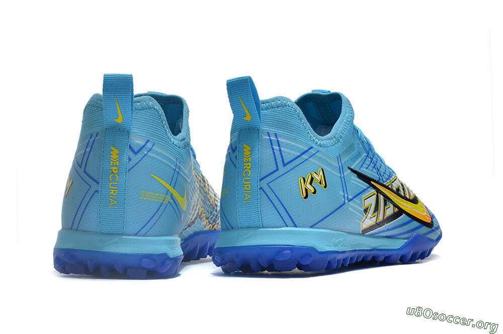 Nike Air Zoom Mercurial Vapor 15 Pro TF Football Shoes - Blue/Yellow/Orange/White 6