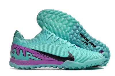 Nike Air Zoom Mercurial Vapor 15 Pro TF Football Shoes - Jade/Black/Purple