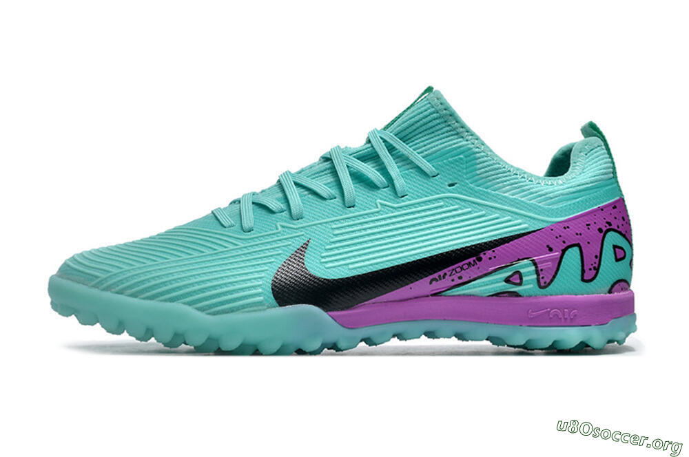Nike Air Zoom Mercurial Vapor 15 Pro TF Football Shoes - Jade/Black/Purple 3