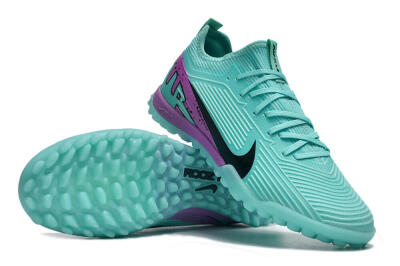 Nike Air Zoom Mercurial Vapor 15 Pro TF Football Shoes - Jade/Black/Purple