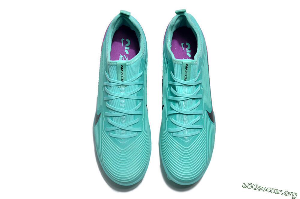 Nike Air Zoom Mercurial Vapor 15 Pro TF Football Shoes - Jade/Black/Purple 4