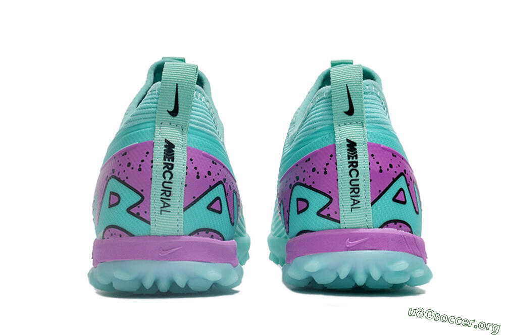 Nike Air Zoom Mercurial Vapor 15 Pro TF Football Shoes - Jade/Black/Purple 5