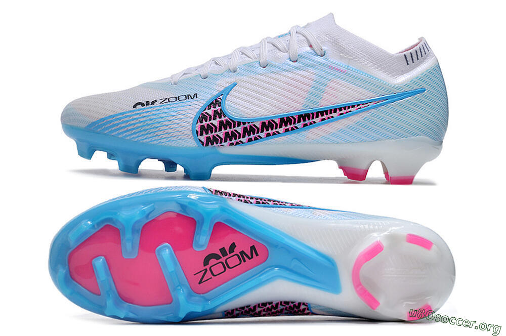 Nike Air Zoom Mercurial Vapor 15 Elite FG Football Boots - White/Blue/Pink 1