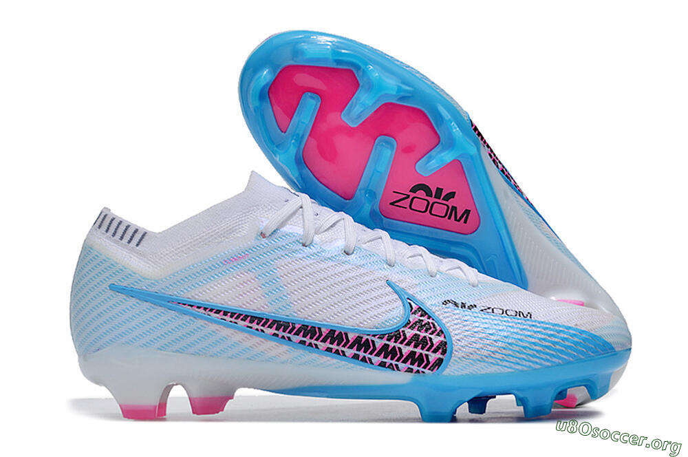 Nike Air Zoom Mercurial Vapor 15 Elite FG Football Boots - White/Blue/Pink 2