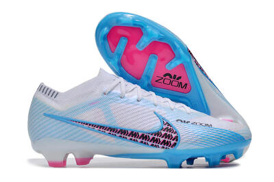 Nike Air Zoom Mercurial Vapor 15 Elite FG Football Boots - White/Blue/Pink