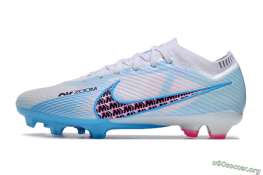 Nike Air Zoom Mercurial Vapor 15 Elite FG Football Boots - White/Blue/Pink 3