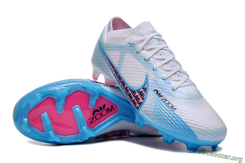 Nike Air Zoom Mercurial Vapor 15 Elite FG Football Boots - White/Blue/Pink 0