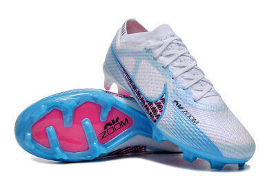 Nike Air Zoom Mercurial Vapor 15 Elite FG Football Boots - White/Blue/Pink