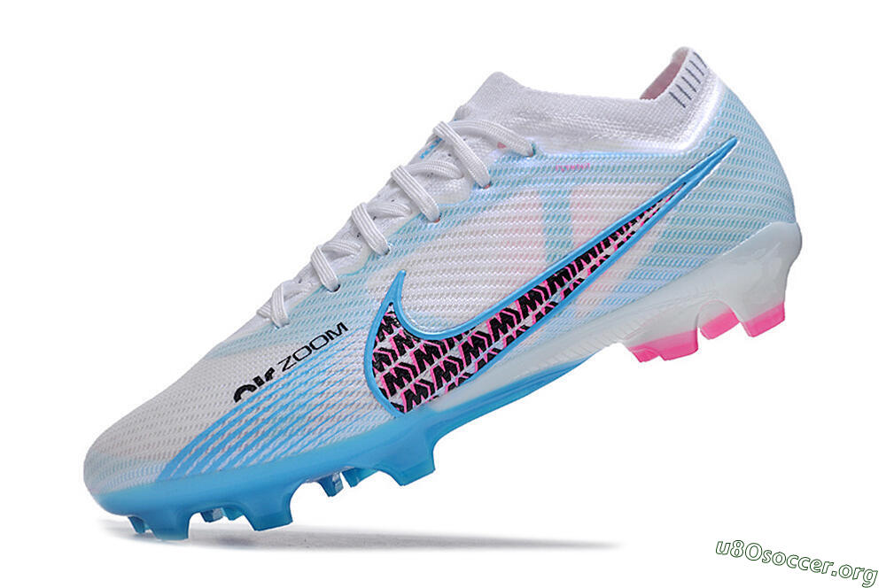 Nike Air Zoom Mercurial Vapor 15 Elite FG Football Boots - White/Blue/Pink 5