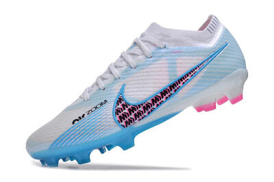 Nike Air Zoom Mercurial Vapor 15 Elite FG Football Boots - White/Blue/Pink