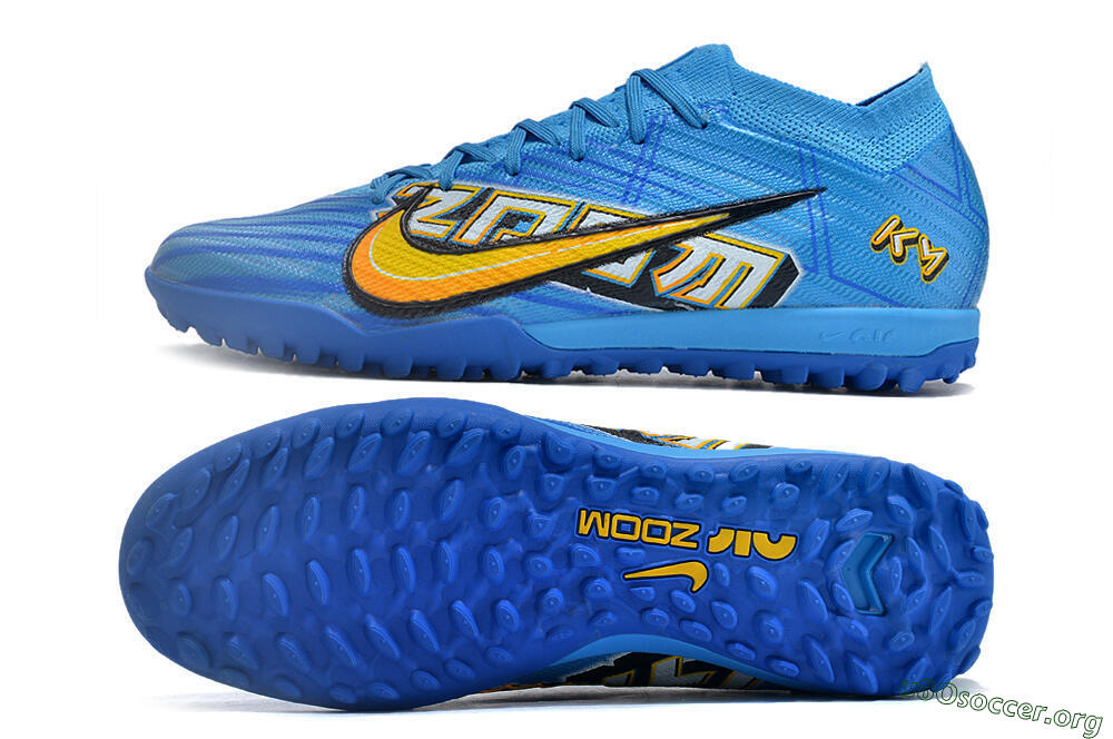 Nike Air Zoom Mercurial Vapor 15 Elite TF Football Shoes - Blue/White/Orange/Yellow 1