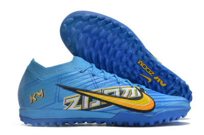 Nike Air Zoom Mercurial Vapor 15 Elite TF Football Shoes - Blue/White/Orange/Yellow