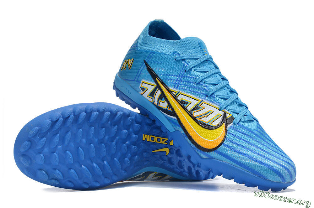 Nike Air Zoom Mercurial Vapor 15 Elite TF Football Shoes - Blue/White/Orange/Yellow 4