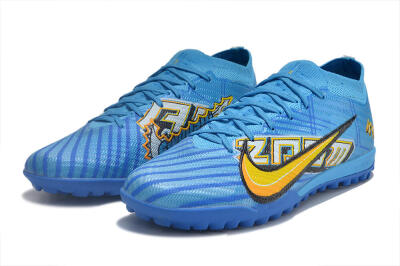 Nike Air Zoom Mercurial Vapor 15 Elite TF Football Shoes - Blue/White/Orange/Yellow