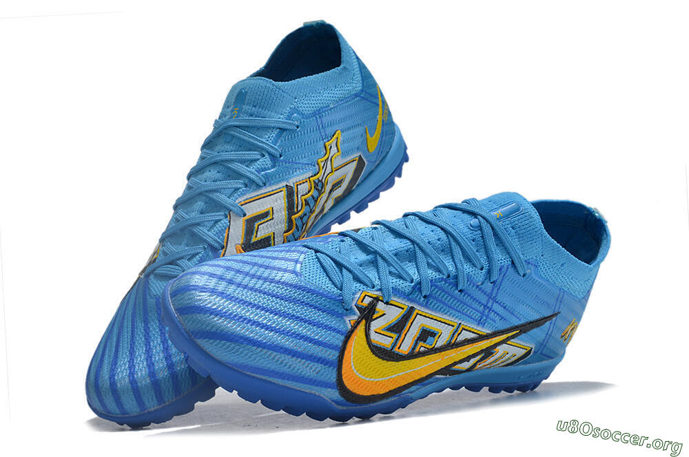 Nike Air Zoom Mercurial Vapor 15 Elite TF Football Shoes - Blue/White/Orange/Yellow 6
