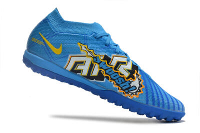 Nike Air Zoom Mercurial Vapor 15 Elite TF Football Shoes - Blue/White/Orange/Yellow