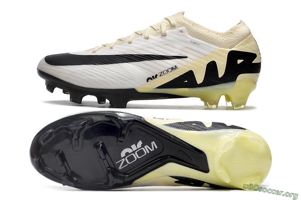 Nike Air Zoom Mercurial Vapor 15 Elite FG Football Boots - White/Beige/Black 1