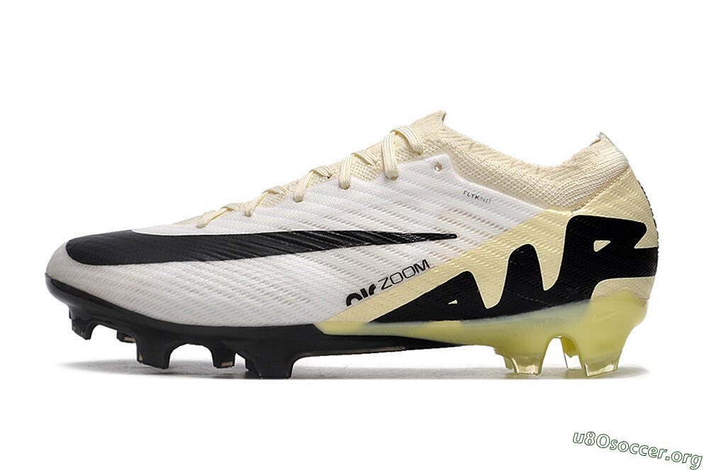 Nike Air Zoom Mercurial Vapor 15 Elite FG Football Boots - White/Beige/Black 3