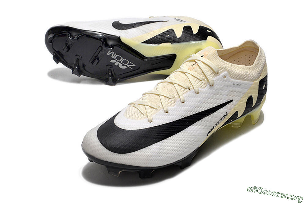 Nike Air Zoom Mercurial Vapor 15 Elite FG Football Boots - White/Beige/Black 0