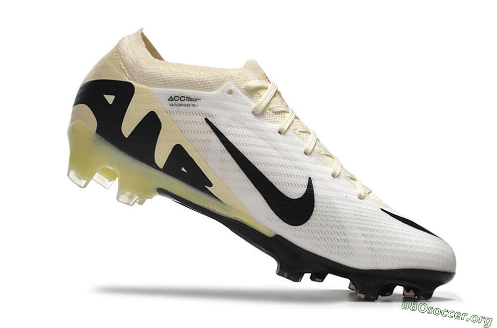Nike Air Zoom Mercurial Vapor 15 Elite FG Football Boots - White/Beige/Black 4