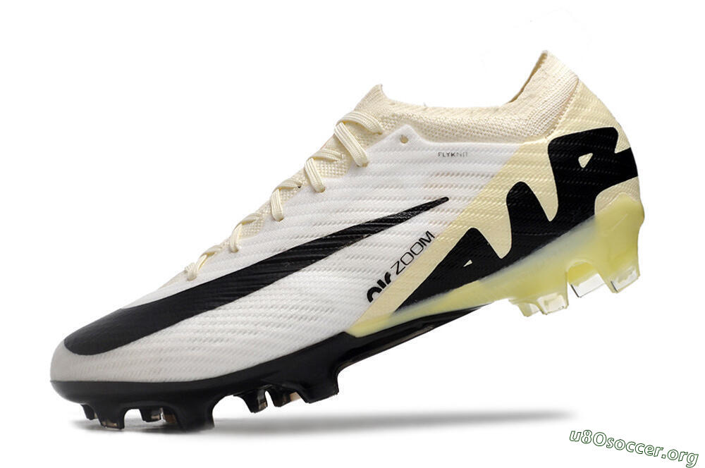 Nike Air Zoom Mercurial Vapor 15 Elite FG Football Boots - White/Beige/Black 5