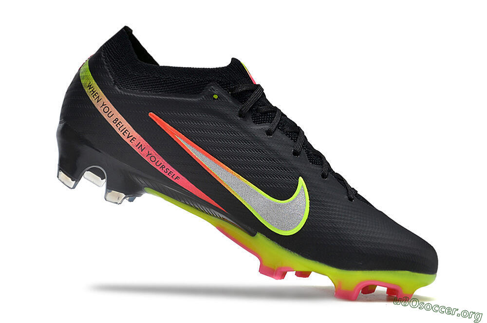 Nike Air Zoom Mercurial Vapor 15 Elite FG Football Boots - Black/Silver/Yellow/Red 4