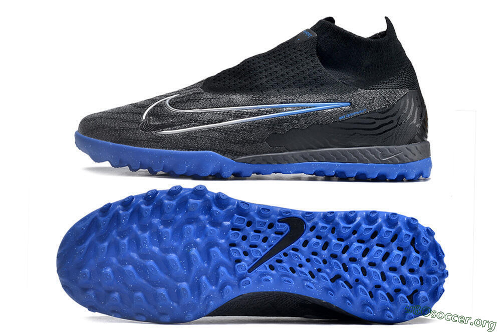 Nike Phantom GX Elite DF Link TF Football Shoes - Grey/Black/Blue 1