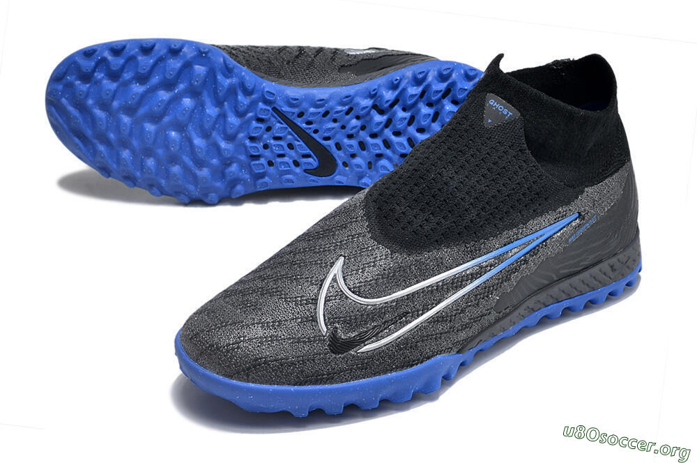 Nike Phantom GX Elite DF Link TF Football Shoes - Grey/Black/Blue 0