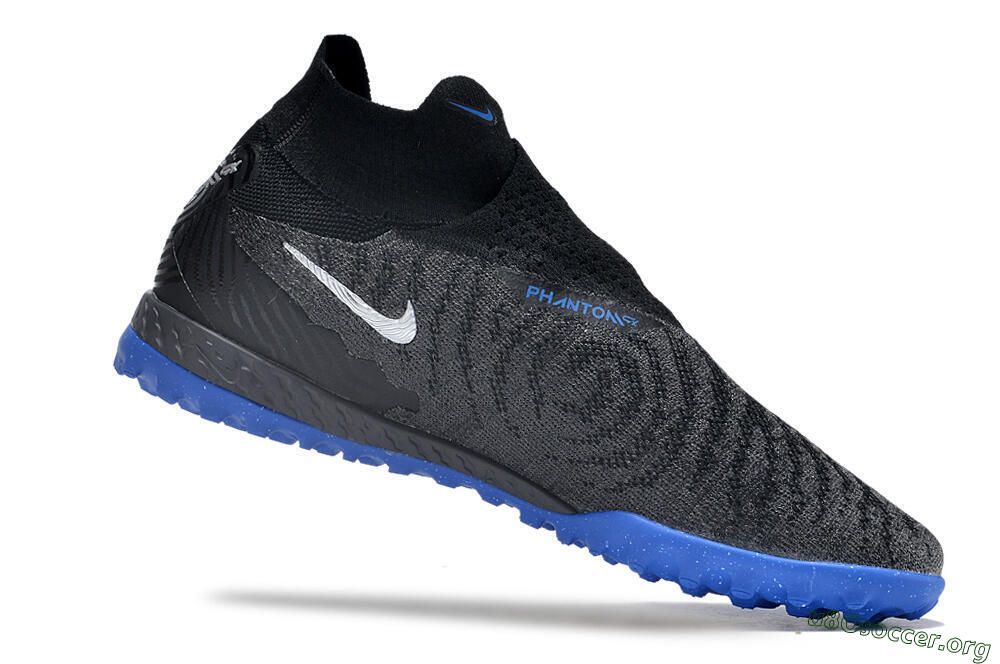Nike Phantom GX Elite DF Link TF Football Shoes - Grey/Black/Blue 4