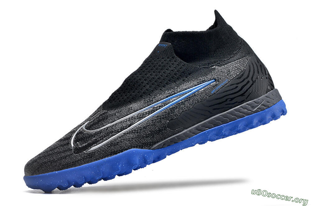 Nike Phantom GX Elite DF Link TF Football Shoes - Grey/Black/Blue 5