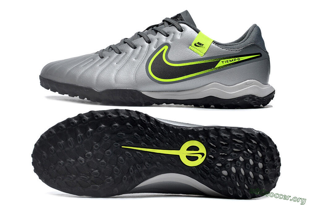 Nike Tiempo Legend 10 Academy TF Football Shoes - Silver/Grey/Yellow 1