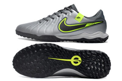Nike Tiempo Legend 10 Academy TF Football Shoes - Silver/Grey/Yellow