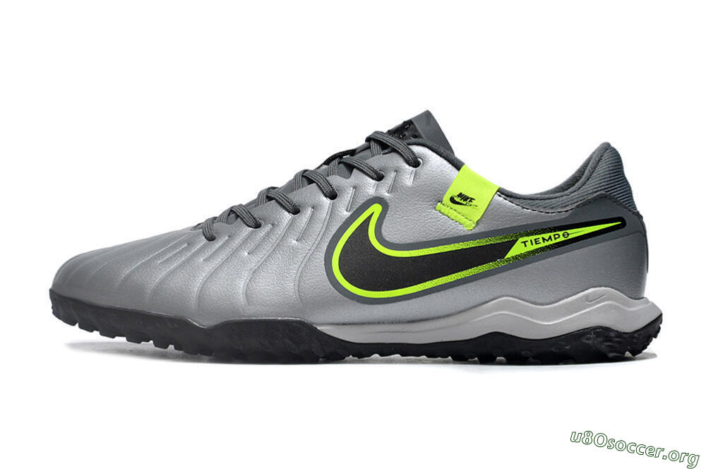 Nike Tiempo Legend 10 Academy TF Football Shoes - Silver/Grey/Yellow 3