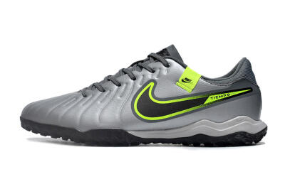 Nike Tiempo Legend 10 Academy TF Football Shoes - Silver/Grey/Yellow