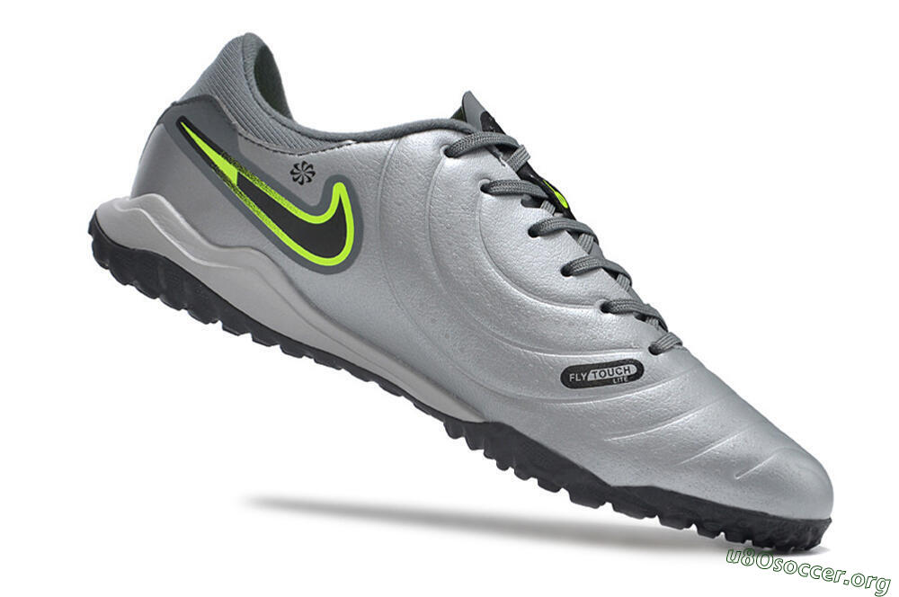 Nike Tiempo Legend 10 Academy TF Football Shoes - Silver/Grey/Yellow 4